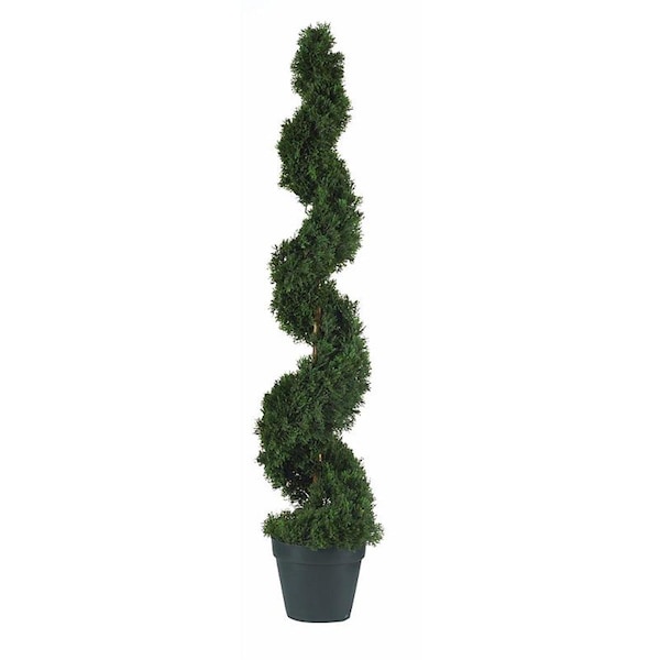 Nearly Natural Cedar Spiral Silk Tree 4 - Green 5076 - main